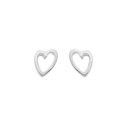 Picture of Silver Heart Outline Stud Earrings