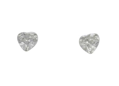 Picture of Silver Heart CZ Heart Earring Pair 098