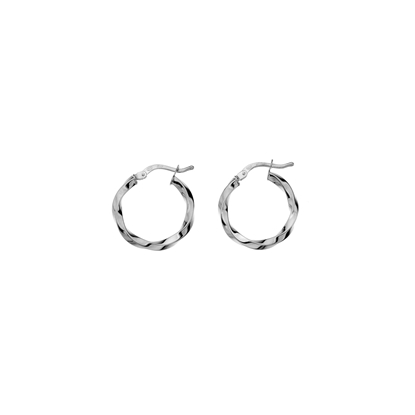 Picture of Silver hoop 15mm twist - rhodium plated