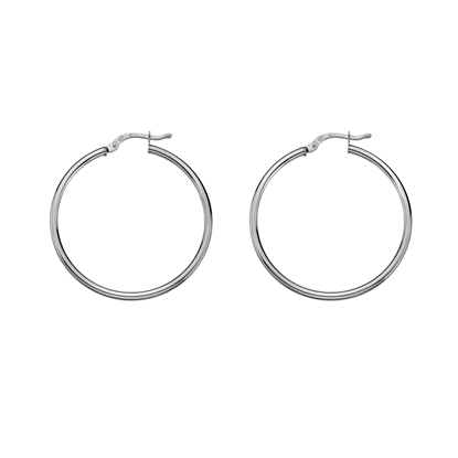 Picture of Silver hoop 30mm round - rhodium plated