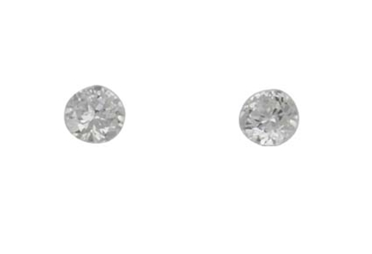 Picture of Silver Circle CZ Stud Earring Pair 097