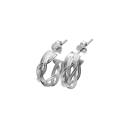 Picture of Silver Entwined Hoop Earrings