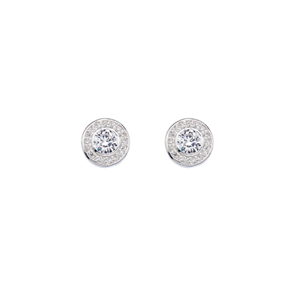 Picture of Silver CZ classic set earring pair