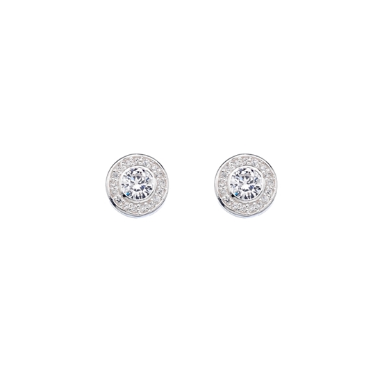 Picture of Silver CZ classic set earring pair