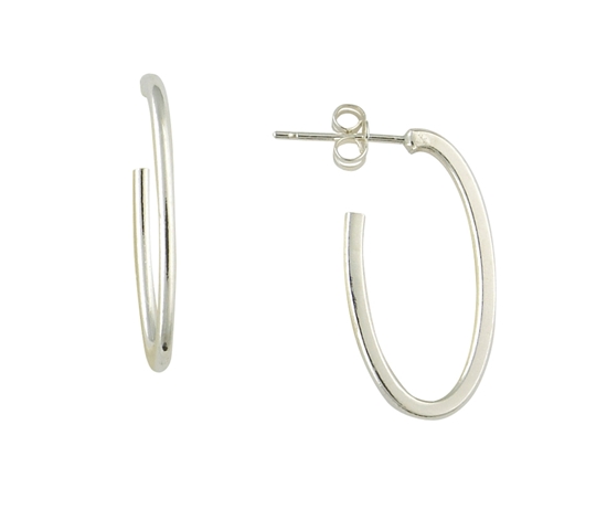 Picture of Silver Echo 1X Medium Hoop Earring Pair