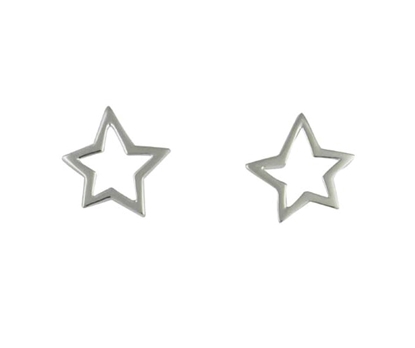 Picture of Silver Cut-Out Star Stud Earring Pair 108