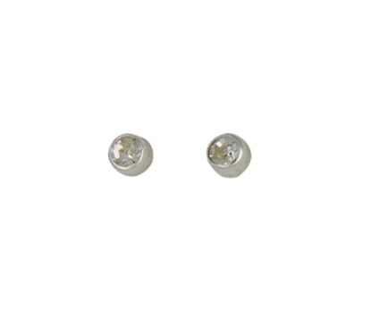 Picture of Silver CZ 3.5mm Circle Stud Earrings 065