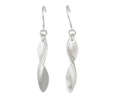 Picture of Silver Twisted Leaf Drop Earring Pair 100