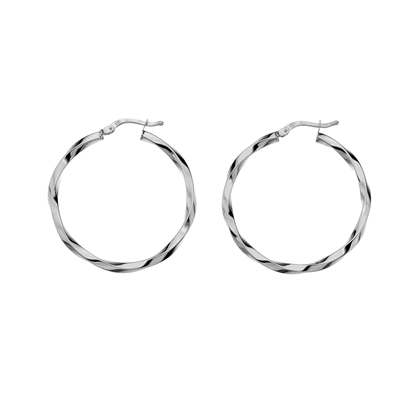 Picture of Silver hoop 30mm twist - rhodium plated