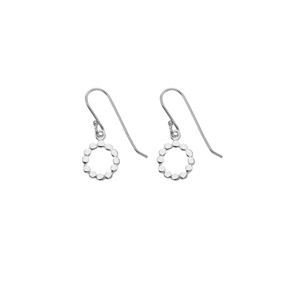 Picture of Silver Pebble Circle Drop Earrings