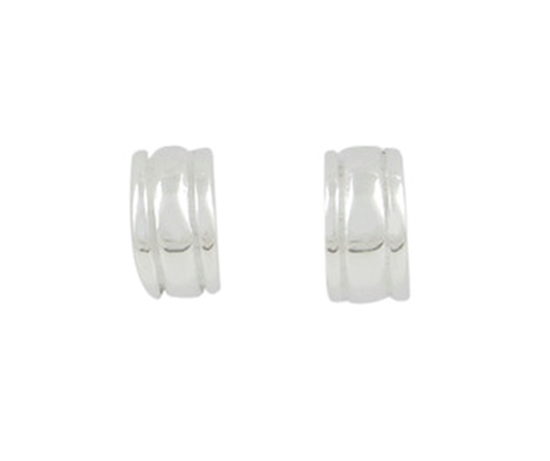 Picture of Silver Etch Patterned Half Hoop Stud Earrings 093