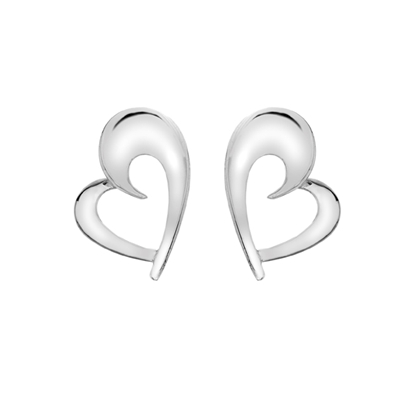 Picture of Silver designer heart stud 289 earrings