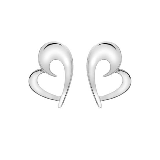 Picture of Silver designer heart stud 289 earrings