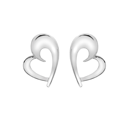 Picture of Silver designer heart stud 289 earrings