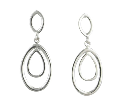 Picture of Silver Duo Oval Drop Earring Pair 117