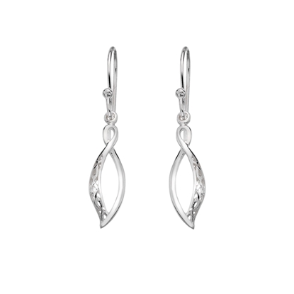 Picture of Silver designer leaf drop 287 earrings