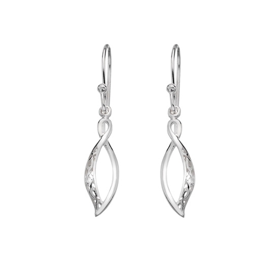 Picture of Silver designer leaf drop 287 earrings