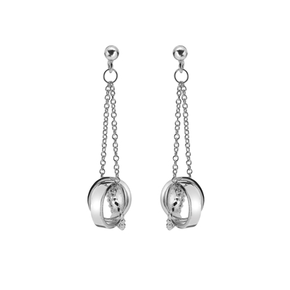 Picture of Silver designer entwined circle drop 292 earrings