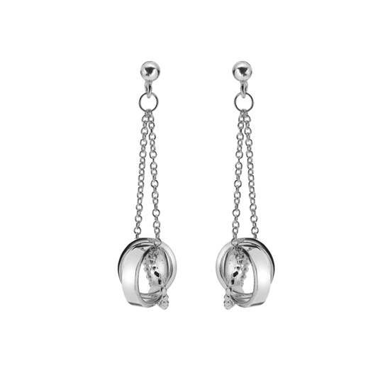 Picture of Silver designer entwined circle drop 292 earrings