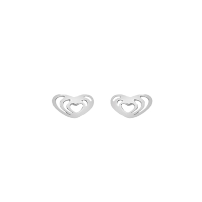 Picture of Silver Triple Heart Stud Earrings