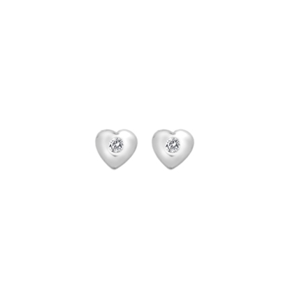 Picture of Silver classic CZ set heart stud