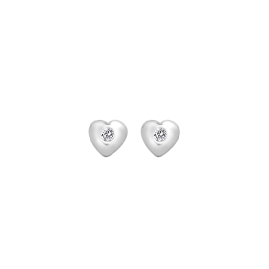 Picture of Silver classic CZ set heart stud