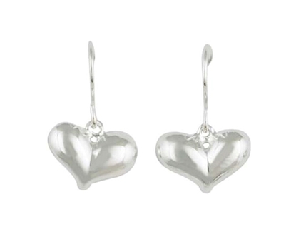 Picture of Silver Heart Dropper Earring Pair 114