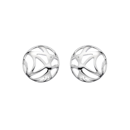 Picture of Silver abstract circular earring pair