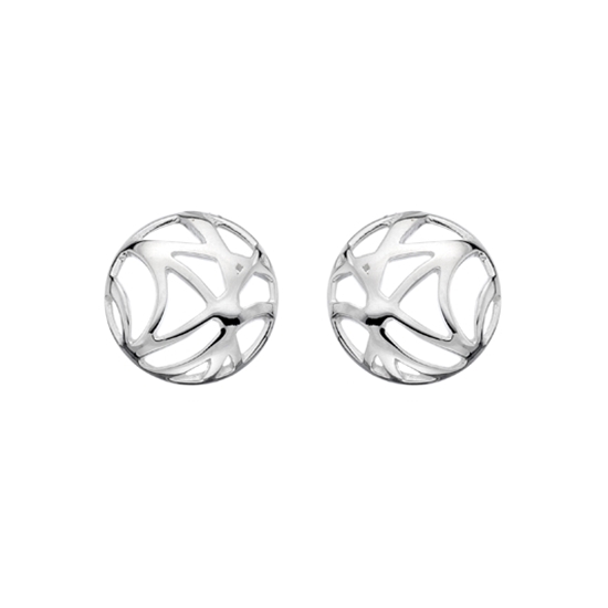 Picture of Silver abstract circular earring pair