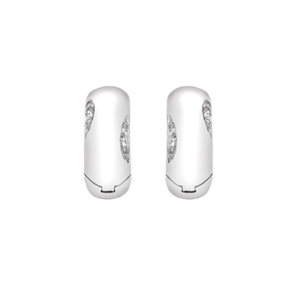 Picture of Silver with CZ detail huggie style earring