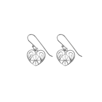 Picture of Silver Heart Drop Earrings