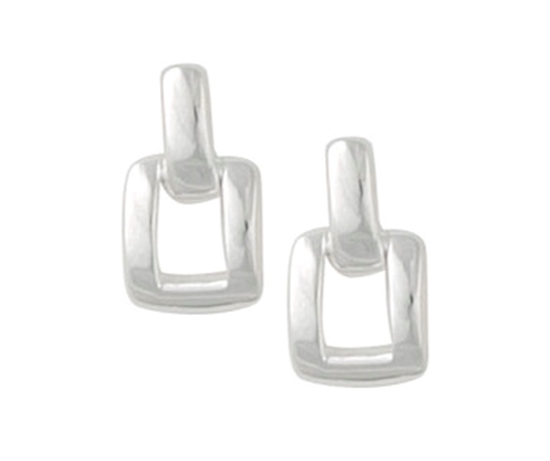 Picture of Silver Designer Single Square Drop Earrings 045