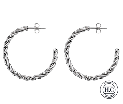 Picture of Sterling Silver H Curteis Premium Hoop Earrings