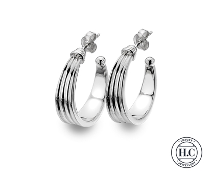 Picture of Sterling Silver H Curteis Premium Hoop Earrings