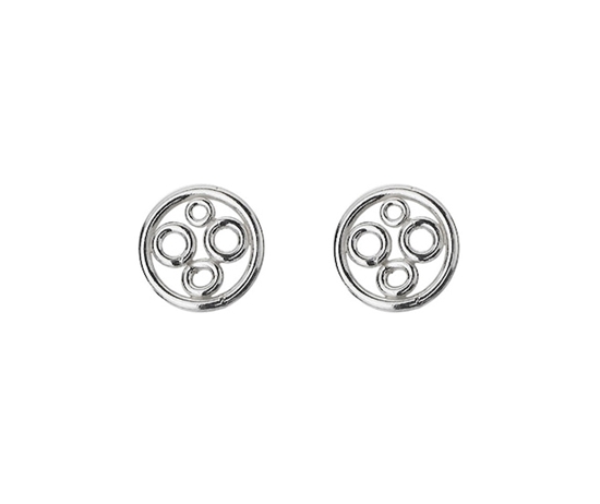 Picture of  Silver Fused Circle Earrings