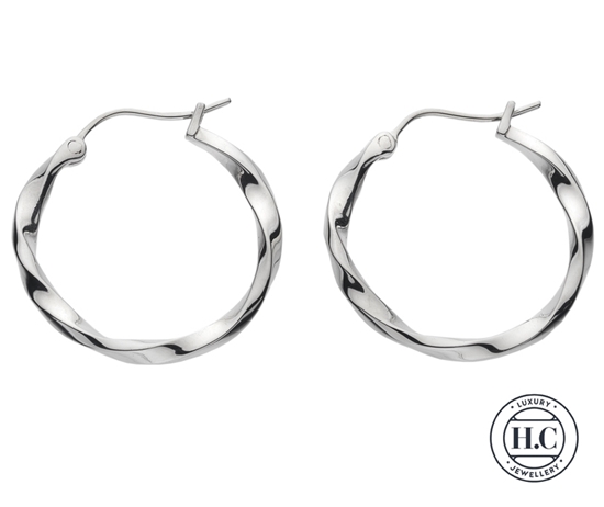 Picture of Sterling Silver H Curteis Premium Hoop Earrings