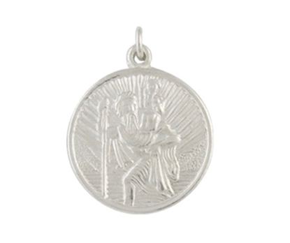 Picture of Silver Medium Circular St Christopher