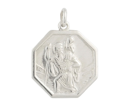 Picture of Silver Medium Octagonal St Christopher