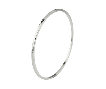 Picture of Silver Square Hammered Bangle 2
