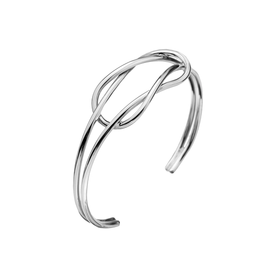 Picture of Silver Double Reef Knot Torque Bangle 15