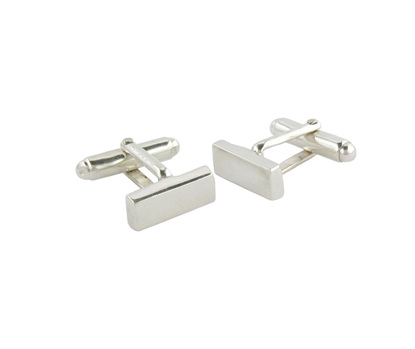 Picture of Silver Cufflink 10 Polished Rectangle