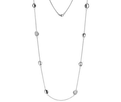 Picture of Silver Twist 3 24 Blob Station Necklace