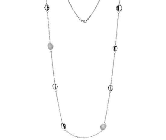Picture of Silver Twist 3 24 Blob Station Necklace
