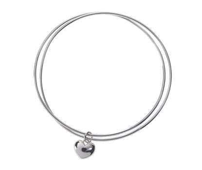 Picture of Silver Rob 3 X2 Bangle with Heart
