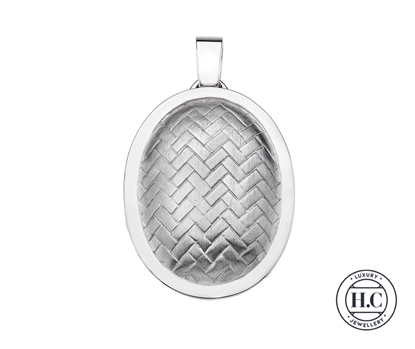 Picture of Sterling Silver H Curteis Crisscross Design Oval Locket Pend