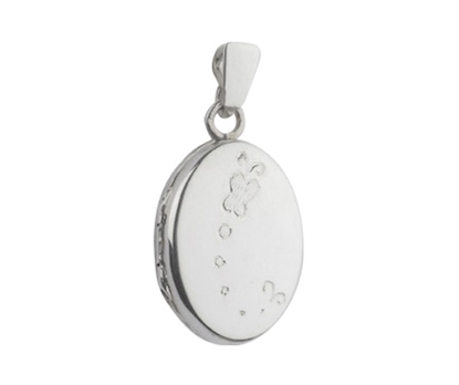 Picture of Silver Small Oval Locket with Butterfly Engraving