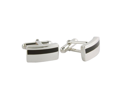 Picture of Silver Cufflink 15 Imitation Onyx