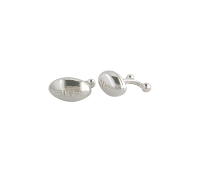 Picture of Silver Cufflink 20 Rugby Ball