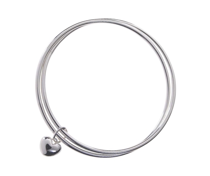Picture of Silver Rob 4 X2 Bangle with Hearts