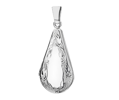 Picture of Silver Locket 0 Engraving M Scroll Edge